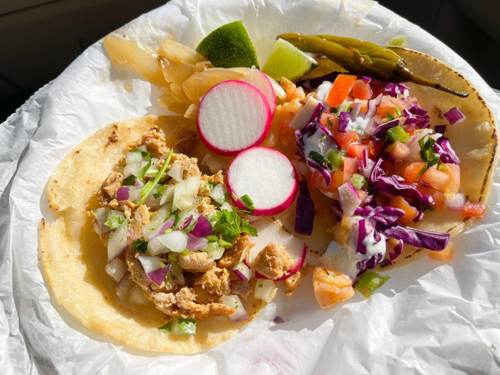 Chicken and shrimp tacos from Fire Tacos in Sarasota 