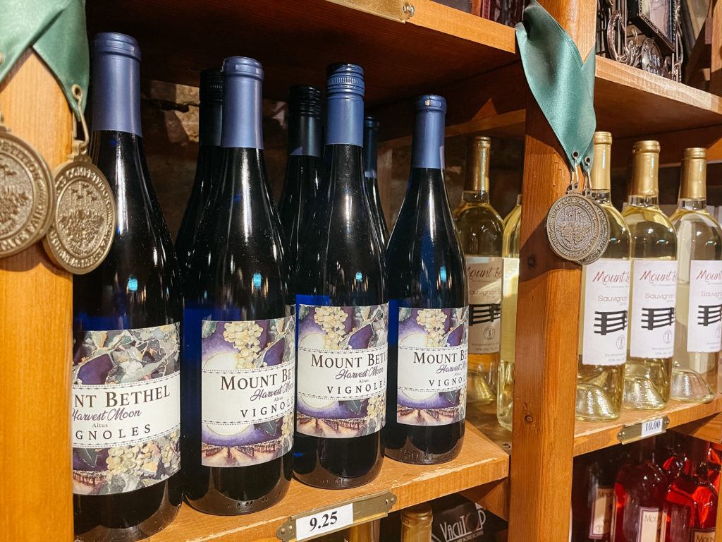 Bottles of wine at Mount Bethel Winery in Altus, Arkansas