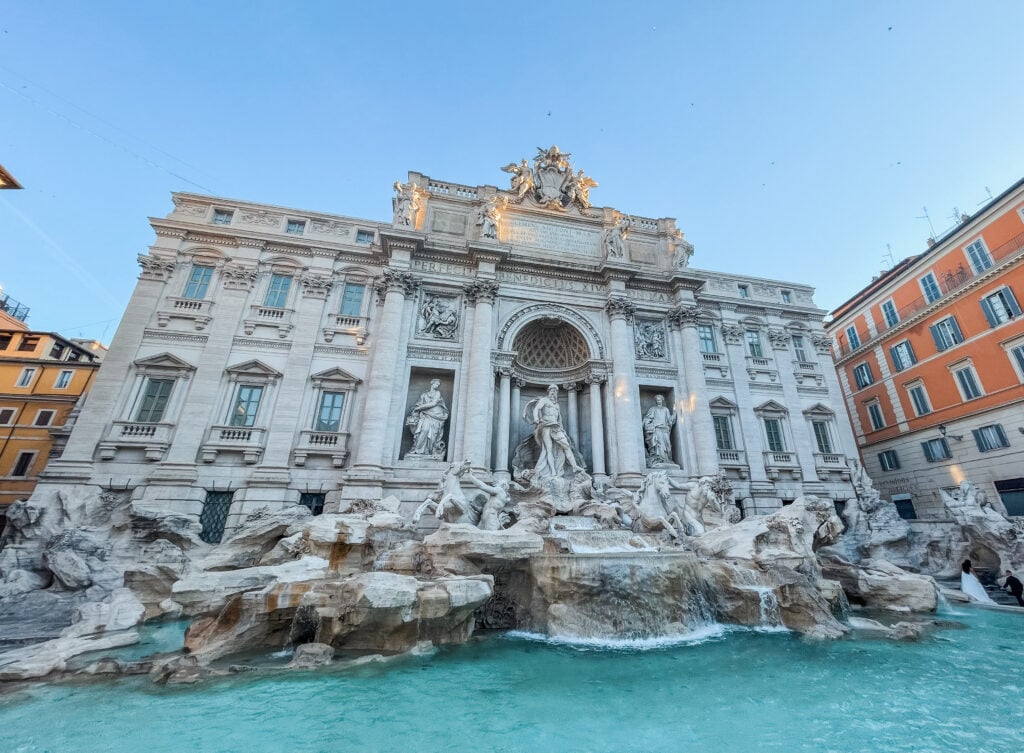 View of the Trevi Fountain in Rome, Italy.