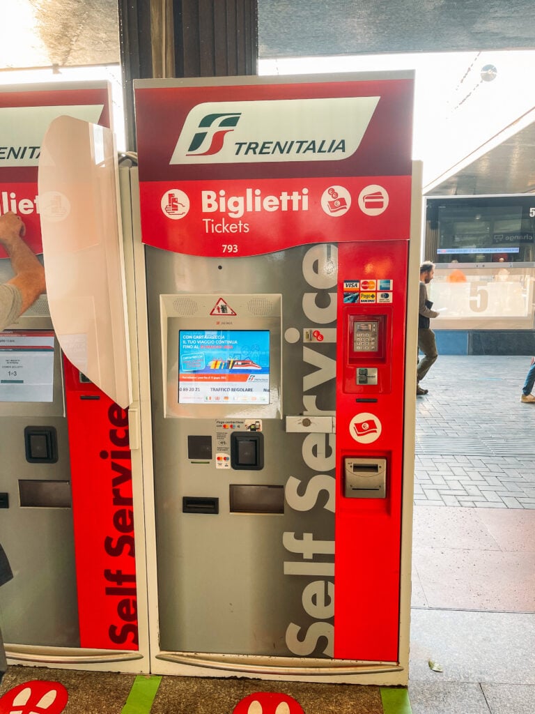 Trenitalia ticket machine in Italy.