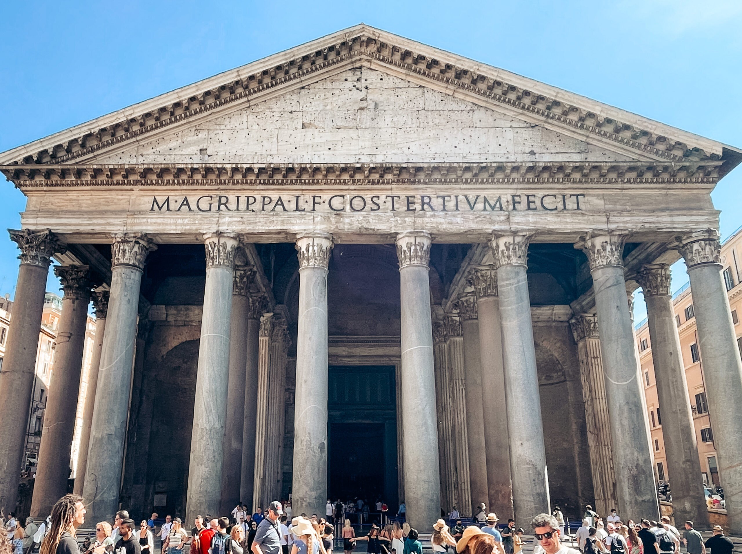 Outside of the Pantheon in Rome, Italy