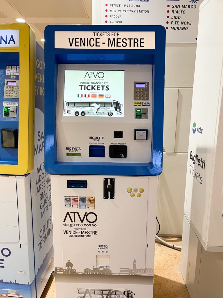 ATVO Ticket machine in Venice, Italy