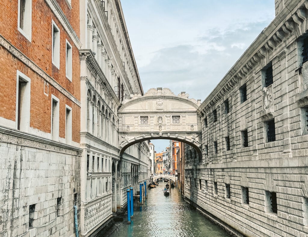 View of the Bridge of Sighs in Venice, Italy