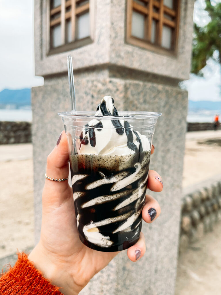 Black sesame ice cream in Japan