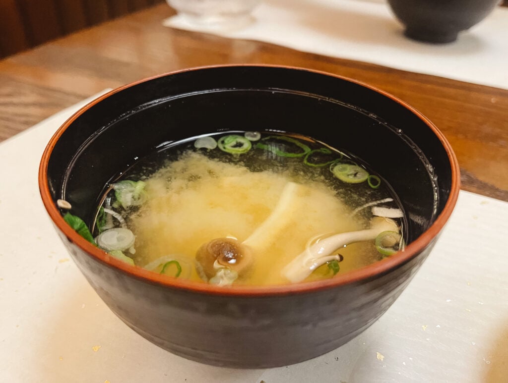 Miso soup at Takumi-Tei - Epcot, Disney World