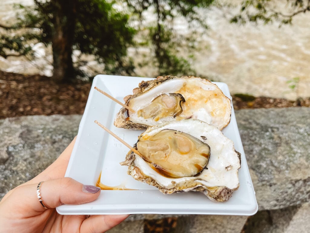 Hiroshima oysters on Miyajima Island in Japan