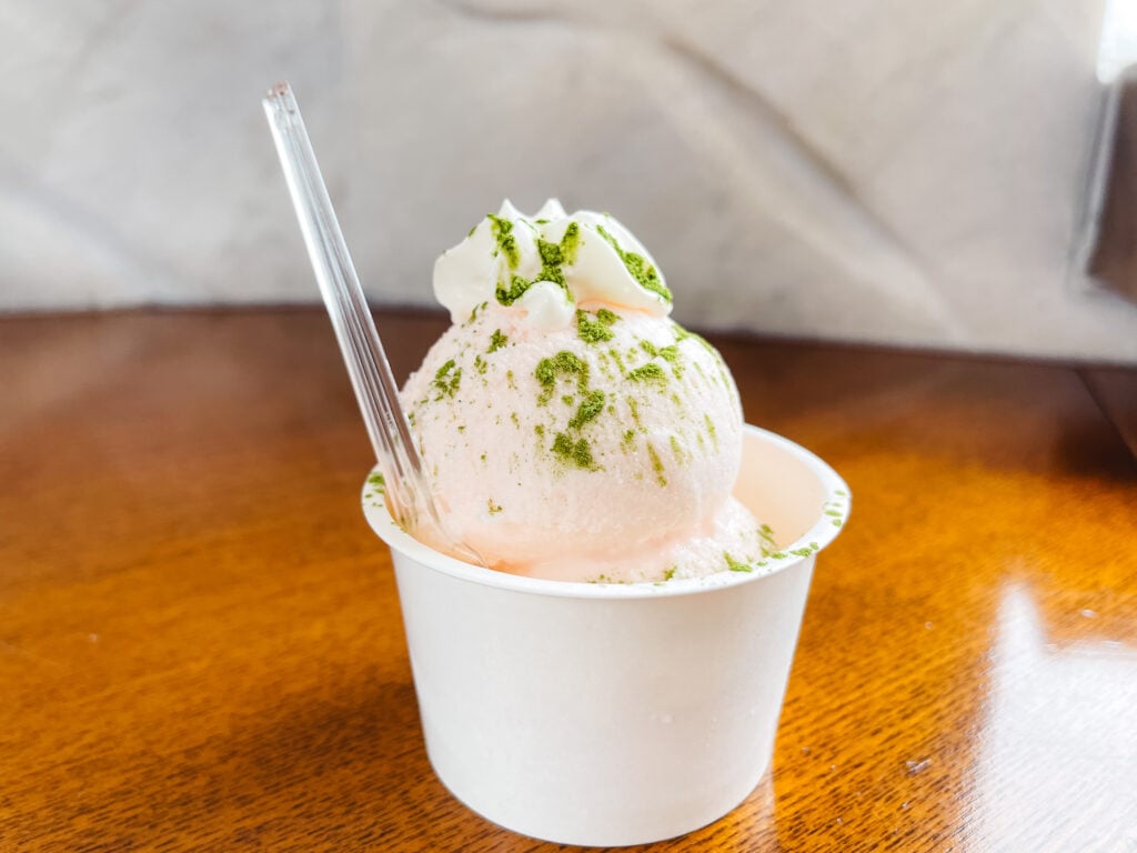 Sakura gelato in Japan.