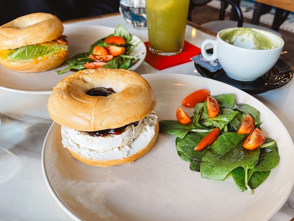 Breakfast bagel sandwiches from Five Points Bistro in Bratislava