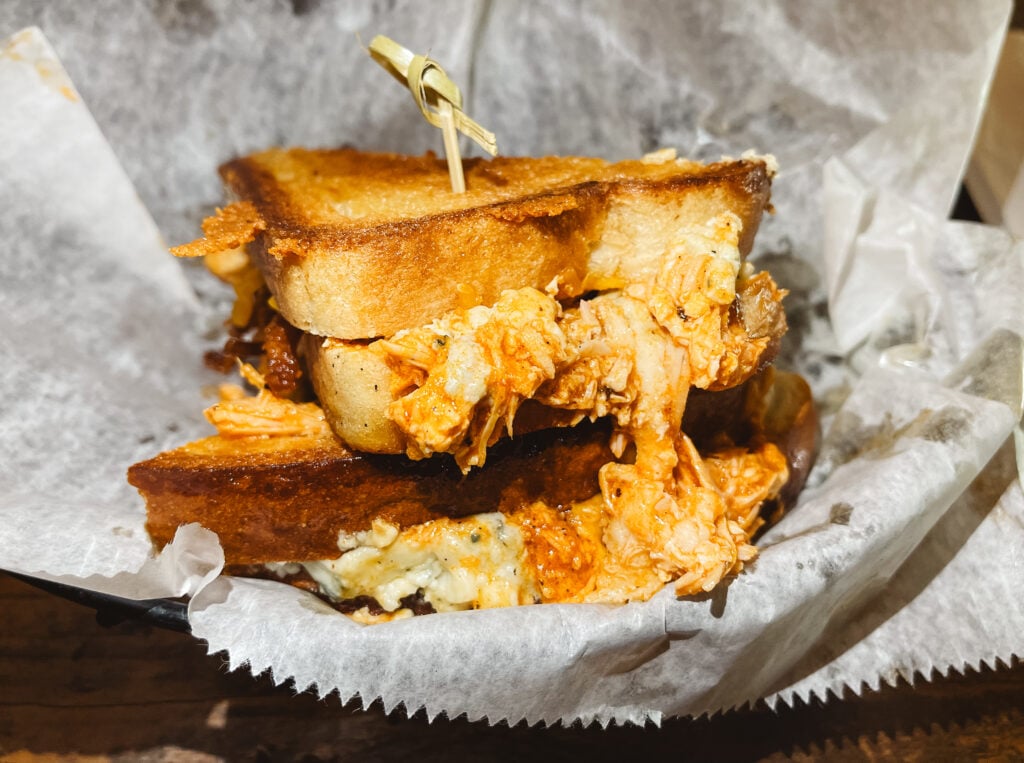 Buffalo chicken grilled cheese from Food + Beer in Sarasota, Florida