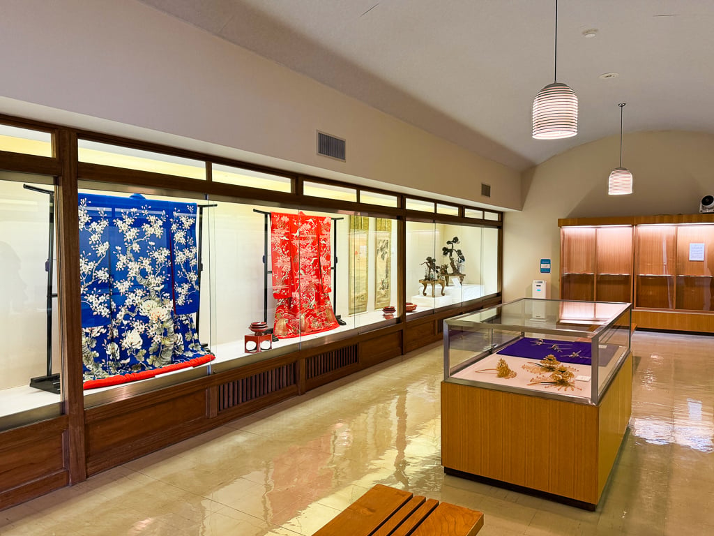 Two decorative kimono at Tatetsuya Tomachi Historical Museum in Kakunodate, Japan.