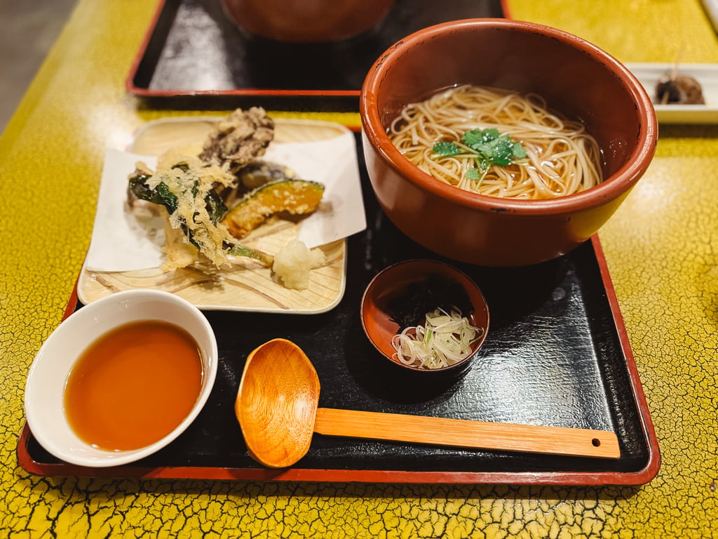 Inaniwa Udon, a thin udon noodle soup, in Akita Prefecture, Japan