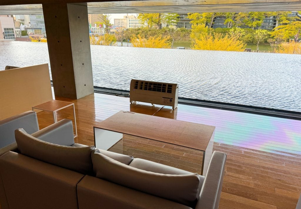 View from the inside of Akita Museum of Art in Akita, Japan